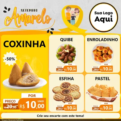 Modelo de Rede Social para Feed Facebook com o tema Setembro Amarelo para Salgadaria