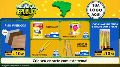 Modelo de TV para TV Horizontal com o tema Proclamação da República para Material para Construção
