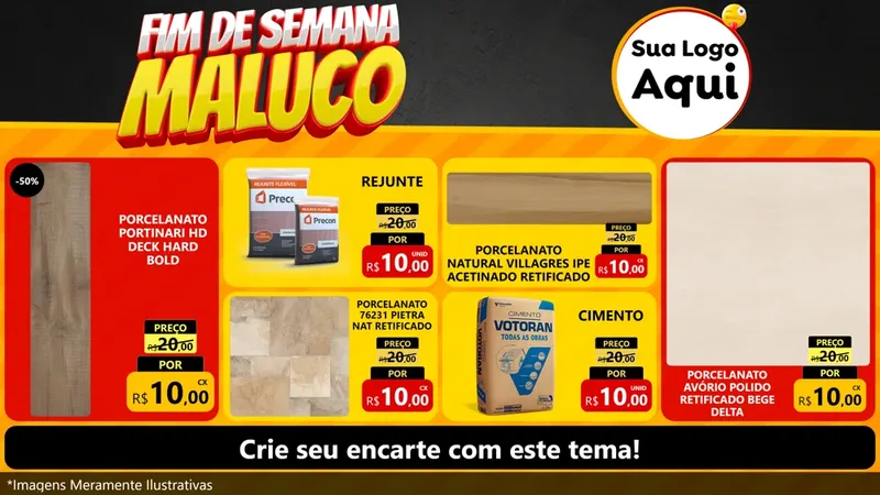 Modelo de TV para TV Horizontal com o tema Final de Semana Maluco para Pisos e revestimentos