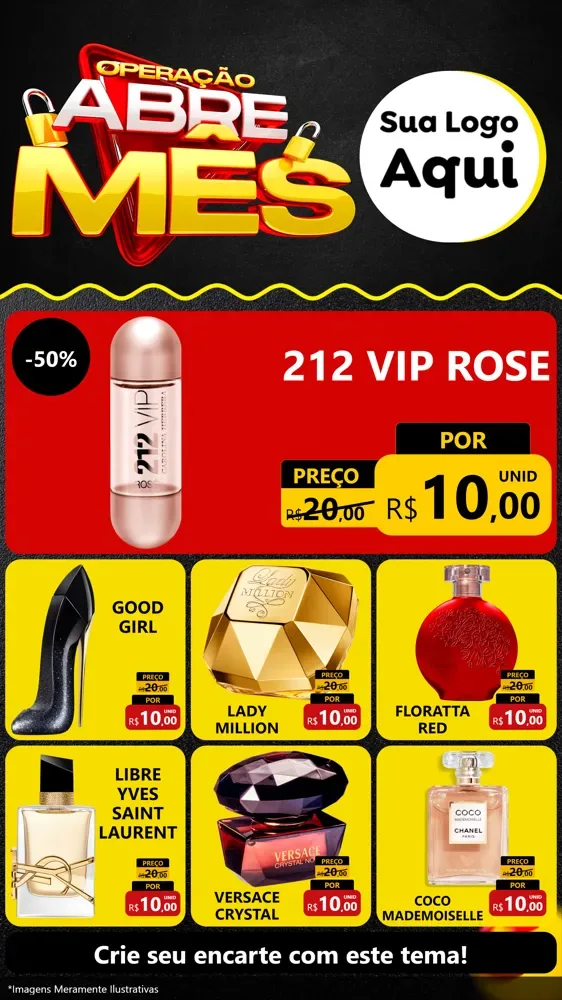 Modelo de Rede Social para Stories com o tema Operação Abre Mês para Perfumes
