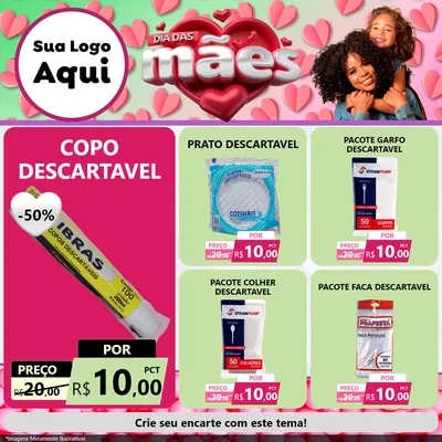 Modelo de Rede Social para Feed Facebook com o tema Dia das Mães para Embalagens