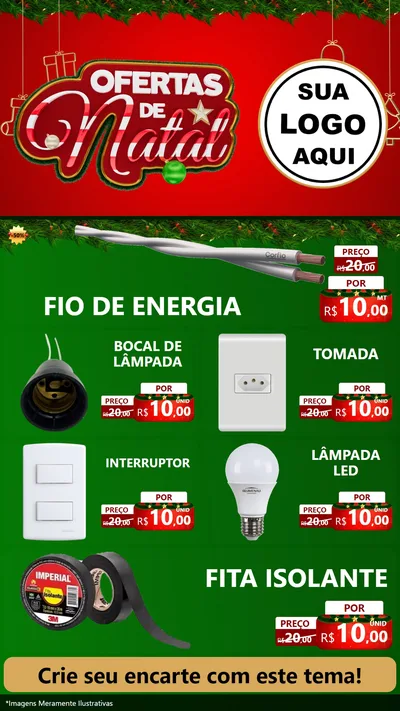 Modelo de TV para TV Vertical com o tema Ofertas de Natal para Materiais Elétricos