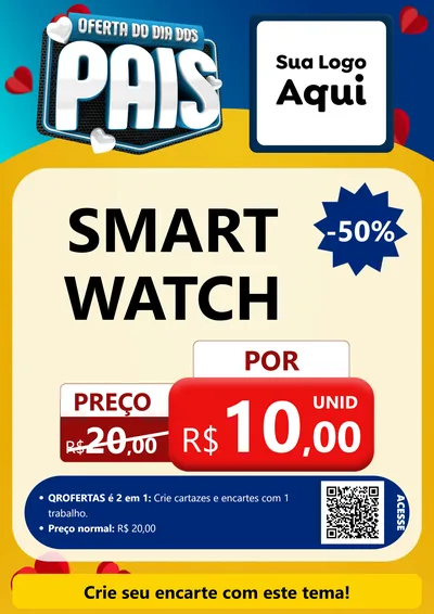 Modelo de Cartaz para Cartaz A4 Vertical com o tema Oferta Do Dia Dos Pais para Informática