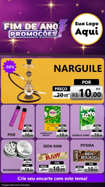 Modelo de Rede Social para Stories com o tema Fim de Ano Promoções para Tabacaria