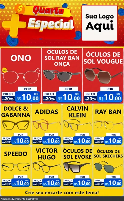 Modelo de Encarte para Encarte Grande com o tema Quarta Mais Especial para Óticas