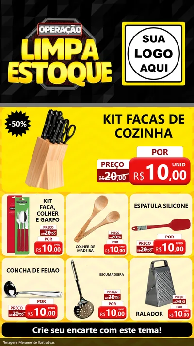 Modelo de Rede Social para Stories com o tema Operação Limpa Estoque para Utilidades Domésticas