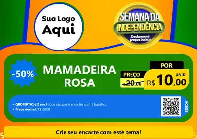Modelo de Cartaz para Cartaz A4 Horizontal com o tema Semana da Independência Declaramos Preços Baixos para Bebês