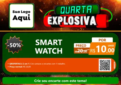 Modelo de Cartaz para Cartaz A4 Horizontal com o tema Quarta Explosiva para Informática
