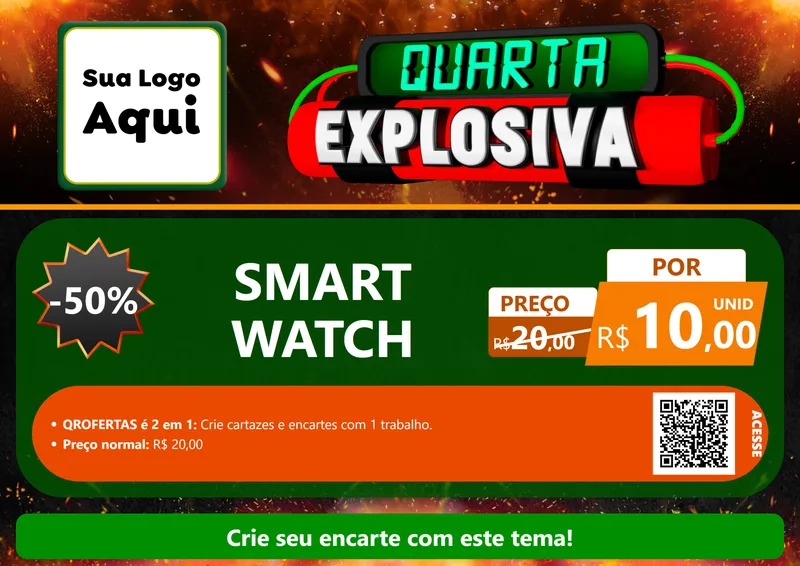 Modelo de Cartaz para Cartaz A4 Horizontal com o tema Quarta Explosiva para Informática