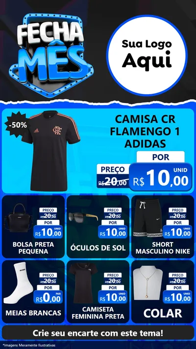 Modelo de Rede Social para Stories com o tema Fecha Mês para Roupas e acessórios