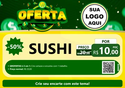 Modelo de Cartaz para Cartaz A4 Horizontal com o tema Oferta para Comida japonesa