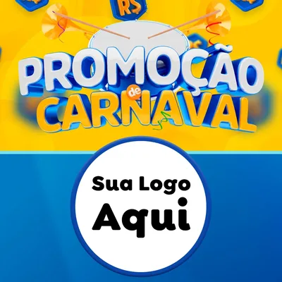Modelo de Rede Social para Feed Facebook com o tema Promoção de Carnaval para Supermercado
