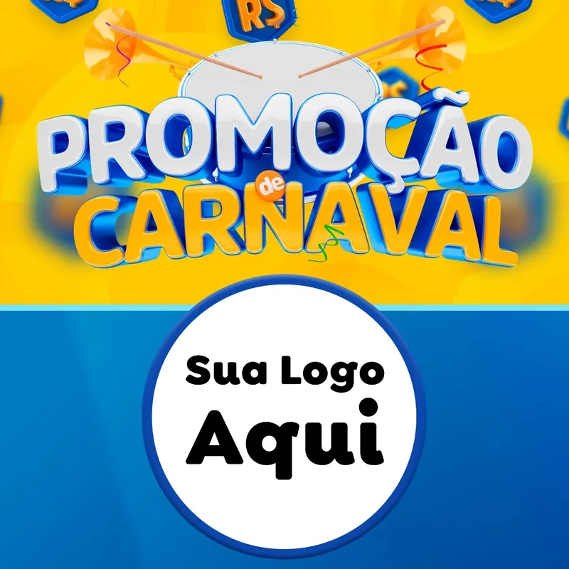 Modelo de Rede Social para Feed Facebook com o tema Promoção de Carnaval para Supermercado