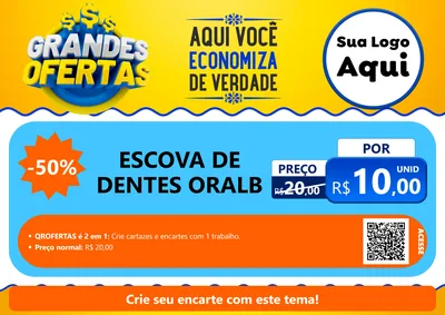 Modelo de Cartaz para Cartaz A4 Horizontal com o tema Grandes Ofertas para Higiene Pessoal