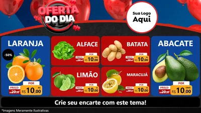 Modelo de TV para TV Horizontal com o tema Oferta do Dia para Hortifrúti