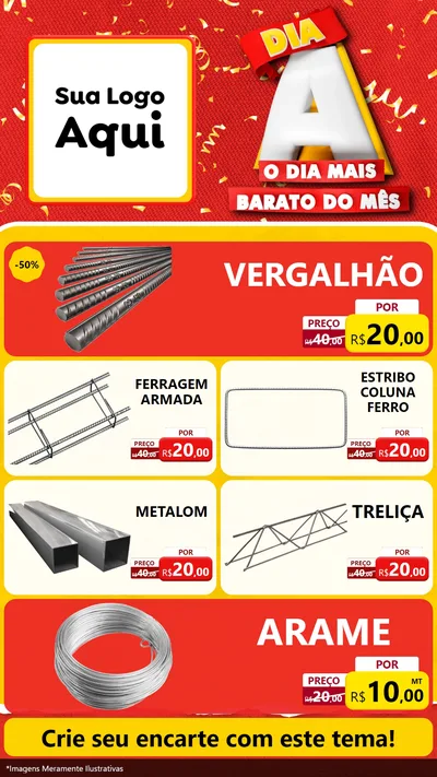 Modelo de TV para TV Vertical com o tema Dia A o Dia Mais Barato do Mês para Ferragens