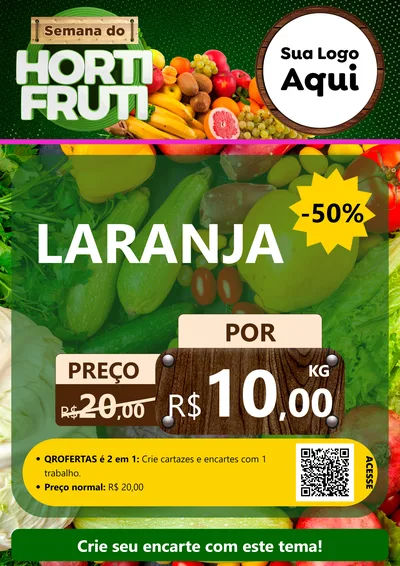 Modelo de Cartaz para Cartaz A4 Vertical com o tema Semana do Hortifrúti para Hortifrúti