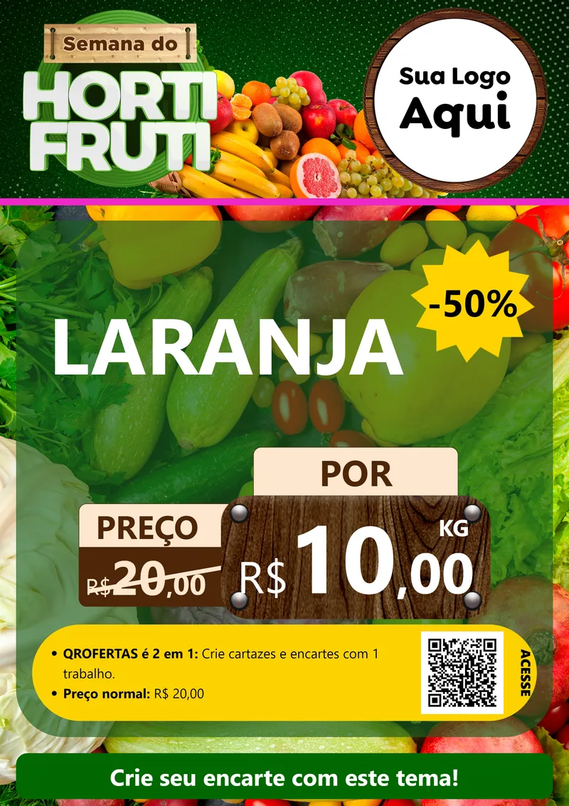 Modelo de Cartaz para Cartaz A4 Vertical com o tema Semana do Hortifrúti para Hortifrúti