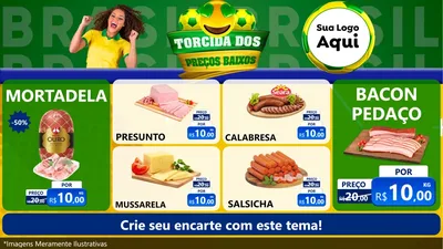 Modelo de TV para TV Horizontal com o tema Torcida dos Preços Baixos - Copa para Frios e Laticínios