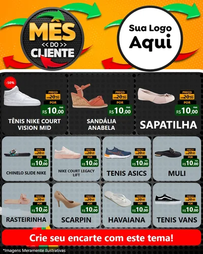 Modelo de Rede Social para Feed Instagram com o tema Mês do Cliente para Calçados