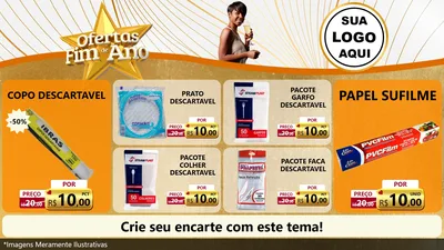 Modelo de TV para TV Horizontal com o tema Ofertas Fim de Ano para Embalagens