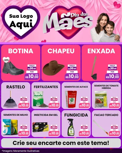 Modelo de Rede Social para Feed Instagram com o tema Dia das Mães para Agropecuária