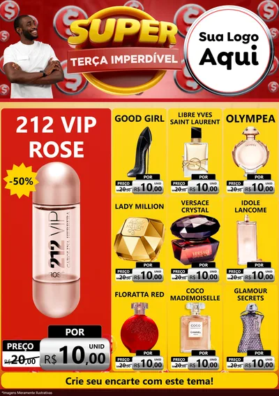 Modelo de Encarte para Encarte A4 Vertical com o tema Super Terça Imperdível para Perfumes