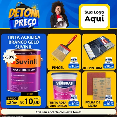 Modelo de Rede Social para Feed Facebook com o tema Detona Preços para Tintas e Ferramentas