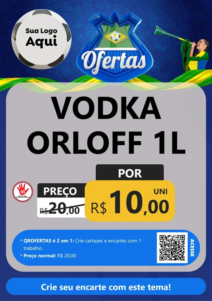 Modelo de Cartaz para Cartaz A4 Vertical com o tema Ofertas (Futebol) para Distribuidora de bebidas