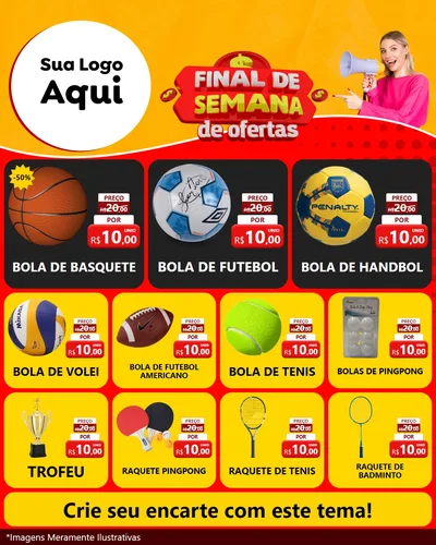 Modelo de Rede Social para Feed Instagram com o tema Final de Semana de Ofertas para Artigos Esportivos