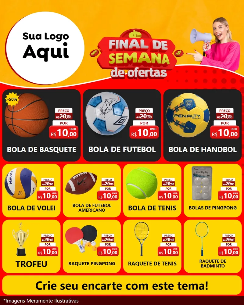 Modelo de Rede Social para Feed Instagram com o tema Final de Semana de Ofertas para Artigos Esportivos