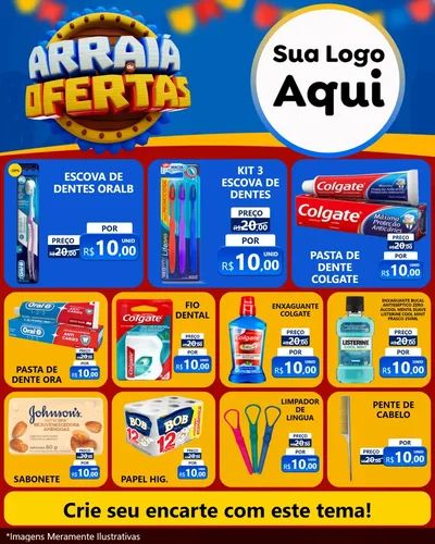 Modelo de Rede Social para Feed Instagram com o tema Arraiá de Ofertas - Junina para Higiene Pessoal