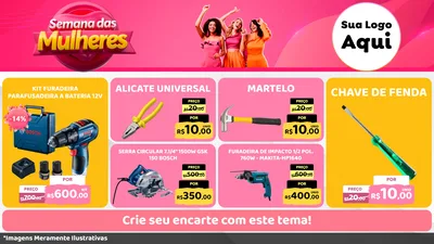 Modelo de TV para TV Horizontal com o tema Semana das Mulheres para Maquinas e Ferramentas
