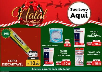 Modelo de Encarte para Encarte A4 Horizontal com o tema Natal Imperdível para Embalagens