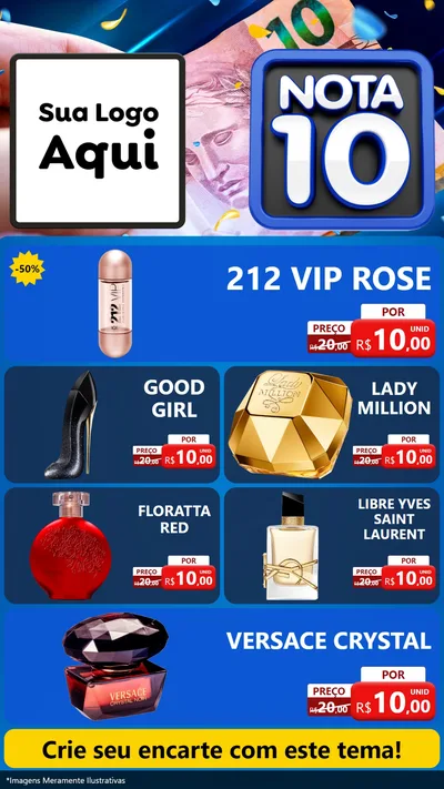 Modelo de TV para TV Vertical com o tema Nota 10 para Perfumes