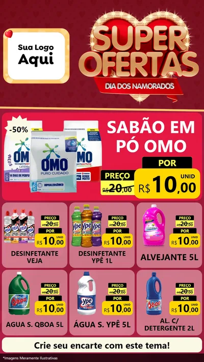 Modelo de Rede Social para Stories com o tema Dia dos Namorados para Produtos de Limpeza