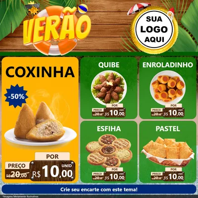 Modelo de Rede Social para Feed Facebook com o tema Verão para Salgadaria
