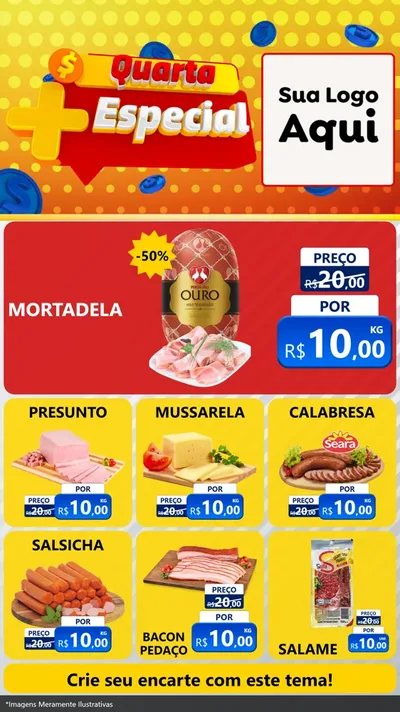 Modelo de Rede Social para Stories com o tema Quarta Mais Especial para Frios e Laticínios