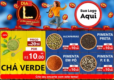 Modelo de Encarte para Encarte A4 Horizontal com o tema Dia L - O Dia Mais Barato Do Mês para Produtos Naturais