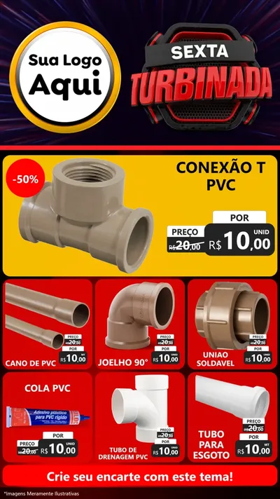 Modelo de Rede Social para Stories com o tema Sexta Turbinada para Tubos e conexões