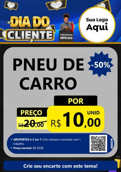 Modelo de Cartaz para Cartaz A4 Vertical com o tema Dia Do Cliente para Auto peças