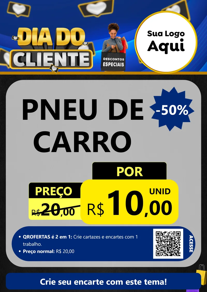 Modelo de Cartaz para Cartaz A4 Vertical com o tema Dia Do Cliente para Auto peças