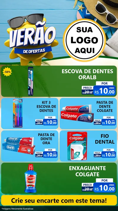 Modelo de TV para TV Vertical com o tema Verão de Ofertas para Higiene Pessoal