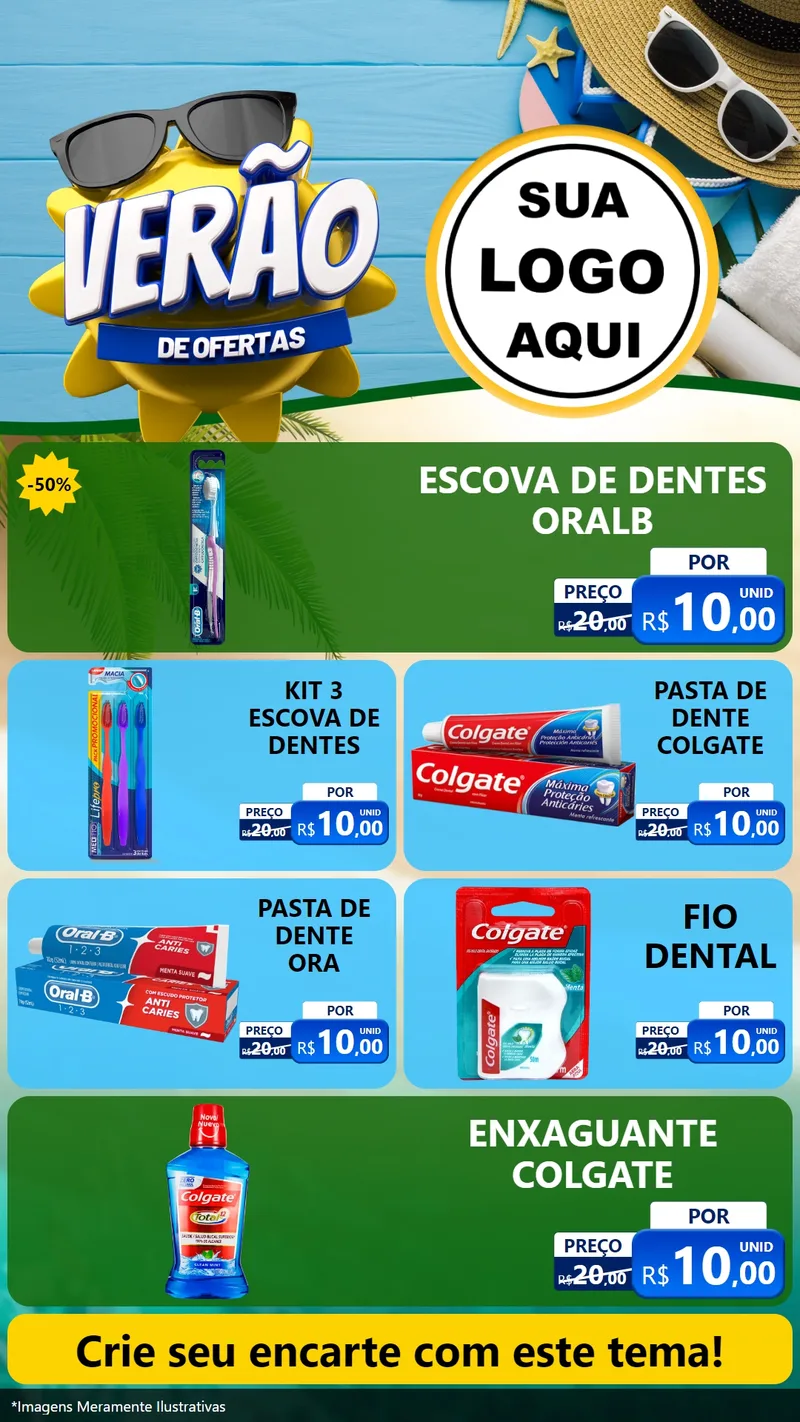 Modelo de TV para TV Vertical com o tema Verão de Ofertas para Higiene Pessoal