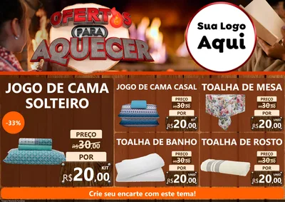 Modelo de Encarte para Encarte A4 Horizontal com o tema Ofertas Para Aquecer para Cama, Mesa e Banho