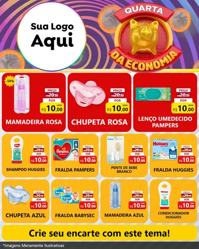 Modelo de Rede Social para Feed Instagram com o tema Quarta da Economia para Bebês