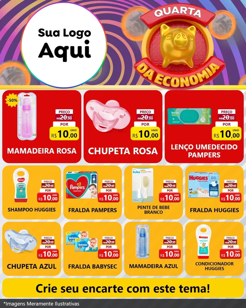 Modelo de Rede Social para Feed Instagram com o tema Quarta da Economia para Bebês