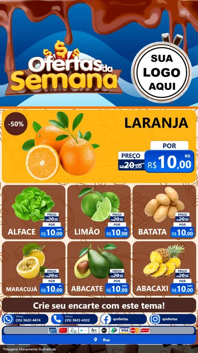 Modelo de Rede Social para Stories com o tema Ofertas da Semana - Páscoa para Hortifrúti