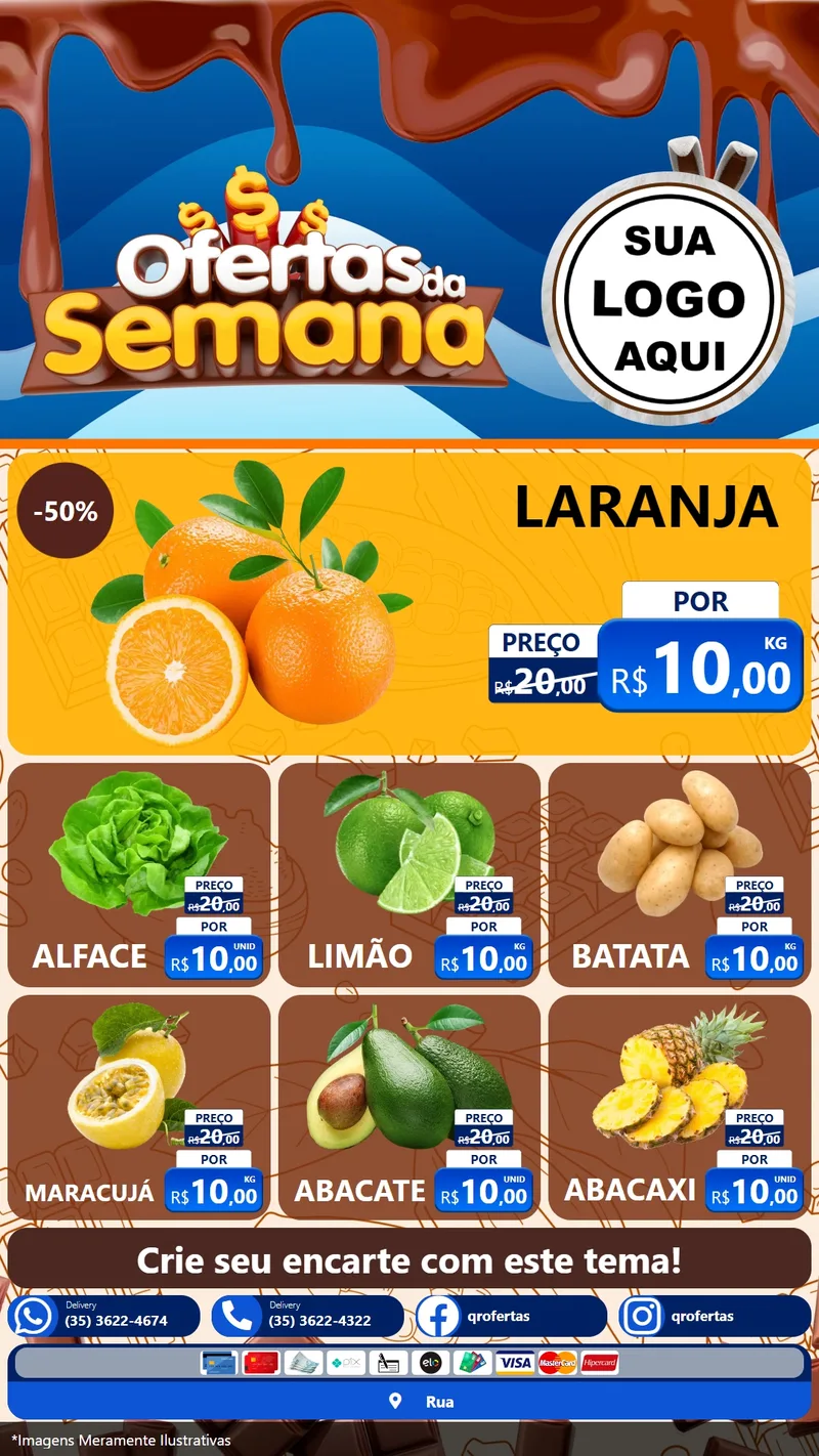 Modelo de Rede Social para Stories com o tema Ofertas da Semana - Páscoa para Hortifrúti