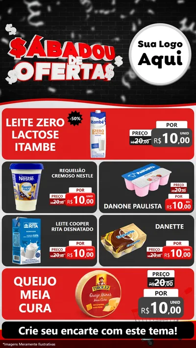 Modelo de TV para TV Vertical com o tema Sabadou de Ofertas para Frios e Laticínios